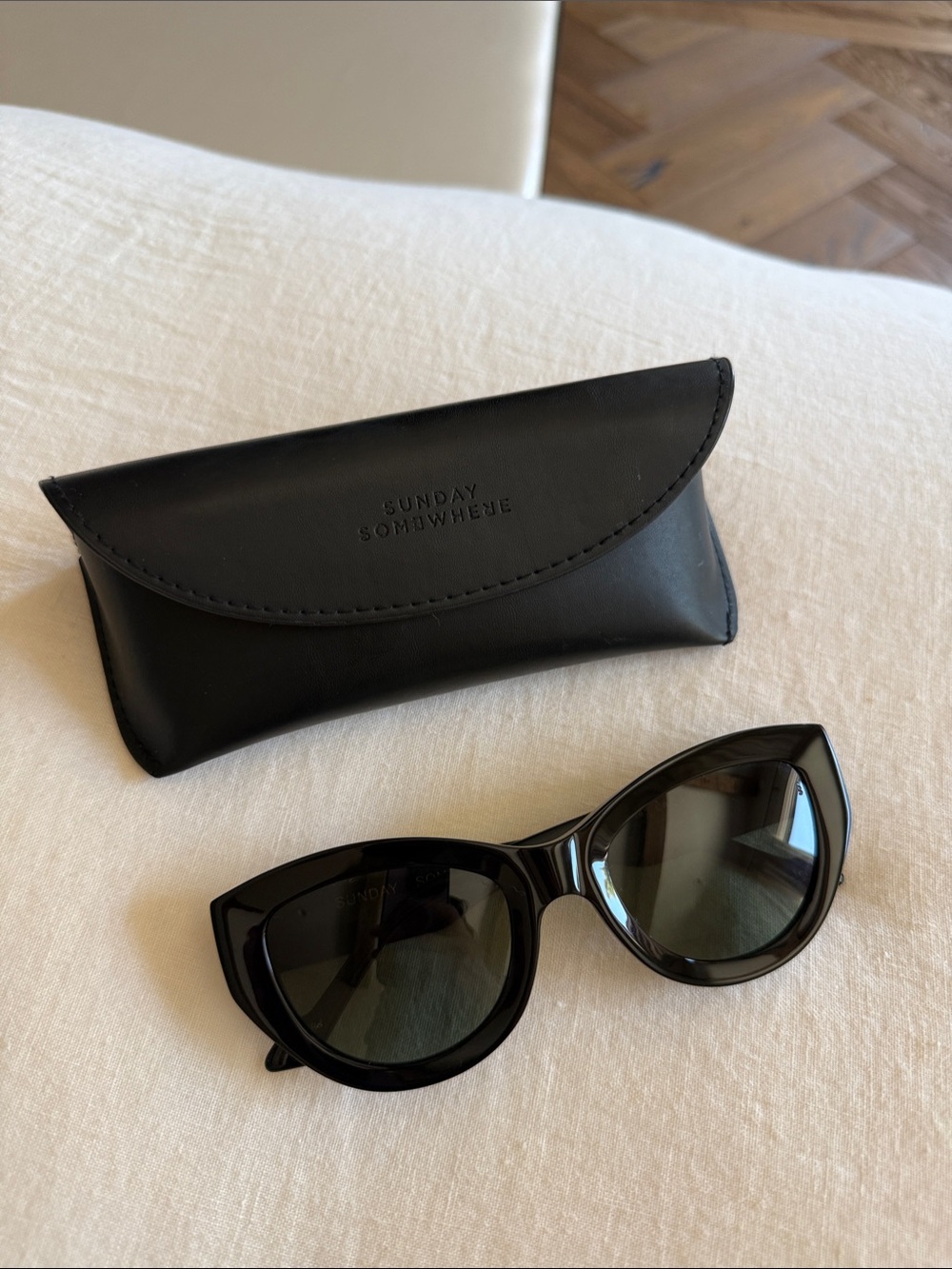 Sunday Somewhere Black Cat-Eye Sunglasses with Black Case